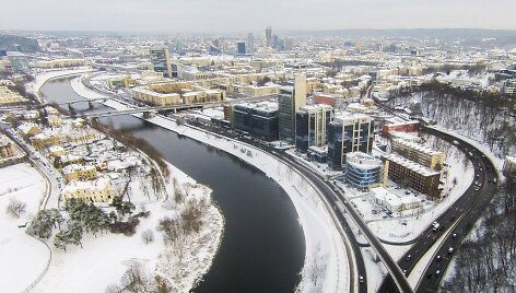 Žiemi&scaron;kas Vilnius i&scaron; auk&scaron;tai