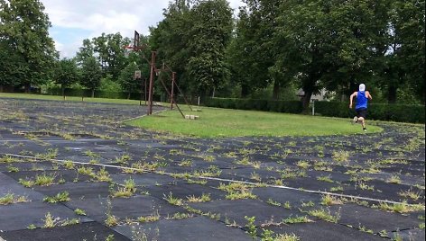 Rokiškio stadioną patys  sportininkai  vadina sodu  dėl vasarą jame auganćių žolių