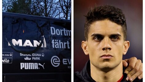 Per sprogimą greta Dortmundo &bdquo;Borussia&ldquo; autobuso nukentėjo M.Bartra.