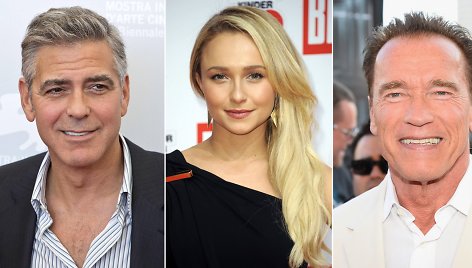 George'as Clooney, Hayden Panettiere ir Arnoldas Schwarzeneggeris