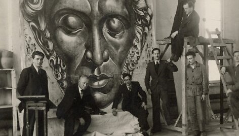 Parodos Valstybės teatre įrengimas, 1939 m. Nuotr. aut. &ndash; nežinomas.
