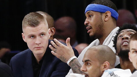 Kristapas Porzingis ir Carmelo Anthony