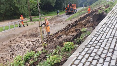 Liūtis Vilniuje paplovė dirbtinai suformuotą Šeškinės-Ozo paviršinių nuotekų valyklos šlaitą