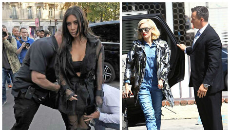 Kim Kardashian ir Gwen Stefani su savo asmens sargybiniais