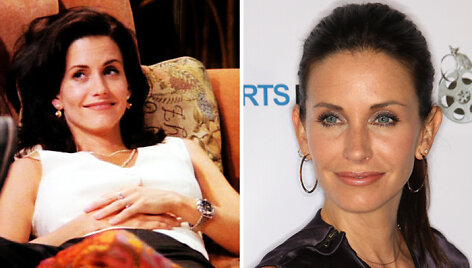 Aktorė Courtney Cox (i&scaron; kairės: anksčiau ir dabar)
