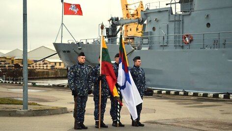 LK laivų apžiūros grupės i&scaron;lydėjimo ceremonija į operacija &bdquo;Sophia&ldquo;