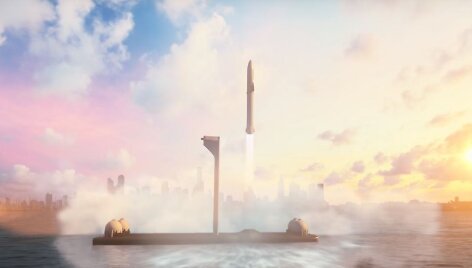 &bdquo;SpaceX&ldquo; keleivinės raketos startas