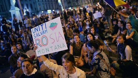 Rumunijoje ne vienus metus vyko visuomenės protestai prie&scaron; aukso kasyklos projektą.