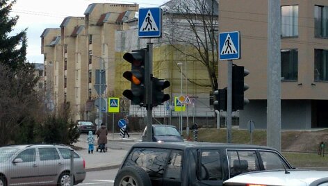 Sugedęs &scaron;viesoforas Vilniaus T.Narbuto gatvėje