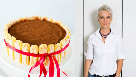 Nida Degutienė ir jos gamintas tiramisu tortas