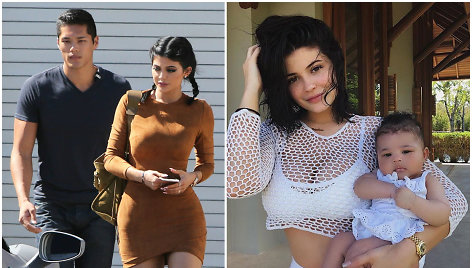 Kylie Jenner su asmens sargybiniu Timu Chungu ir dukra Stormi