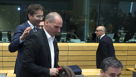 Eurogroupės vadovas Jeroenas Dijsselbloemas ir Graikijos finansų ministras Yanis Varoufakis