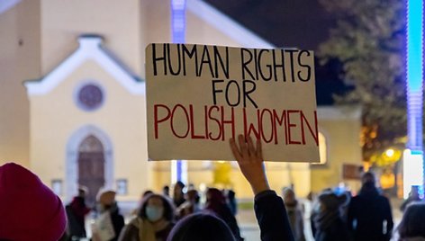 Protestai prieš abortų draudimus Lenkijoje