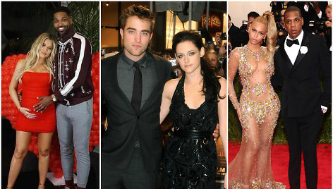 Khloe Kardashian ir Tristanas Thompsonas, Robertas Pattinsonas ir Kristen Stewart bei Beyonce ir Jay-Z