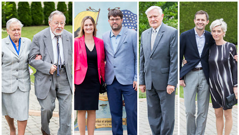 Gražina ir Vytautas Landsbergiai, Viktorija Čmilytė-Nielsen ir Peteris Heine Nielsenas, Valdas Adamkus, Andrius ir Rasa Tapinai