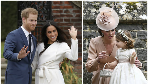 Princas Harry ir Meghan Markle bei Kembridžo hercogienė Catherine su dukra