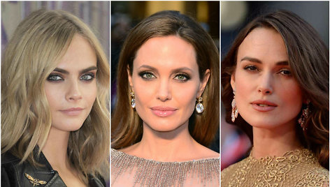 Cara Delevingne, Angelina Jolie ir Keira Knightley