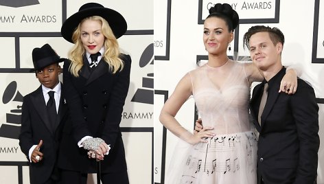 Madonna su įsūniu Davidu ir Katy Perry su broliu Davidu