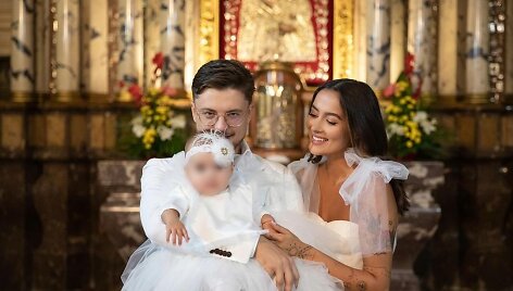 Karolina Meschino ir Dominykas Ježerys pakrik&scaron;tijo dukrą