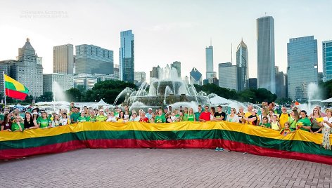 Čikagos lietuviai miesto centre, prie Buckingham fontano 2017 m. 