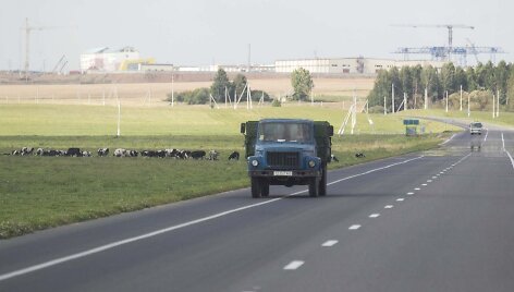 Baltarusijos miestas Astravas, &scaron;alia kurio i&scaron;dygs atominė jėgainė.