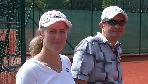  &bdquo;Valio Cup 2014&ldquo; vyriausioji teisėja Vita Luk&scaron;taraupienė ir teisėjas Irmantas Luk&scaron;taraupis.