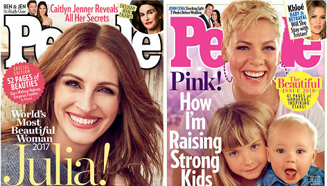 Julia Roberts ir Pink su vaikais ant „People“ gražiausiųjų viršelių