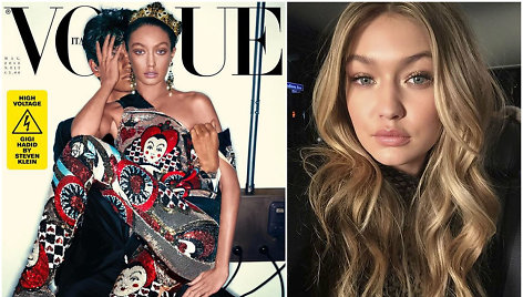 Gigi Hadid ant „Vogue“ viršelio ir realybėje