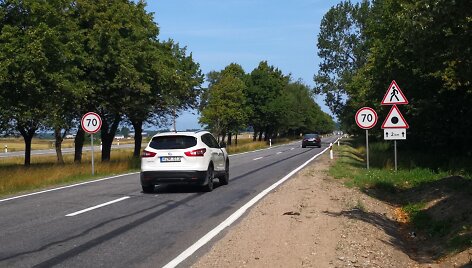 13-asis kelio A13 kilometras, važiuojant į Klaipėdos į Palangą