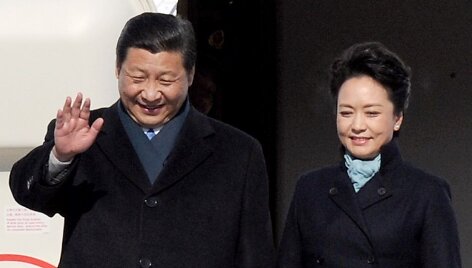 Kinijos prezidentas Xi Jinpingas su žmona Peng Liyuan