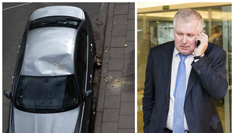 Arvydo Anu&scaron;ausko BMW aplamdė betono gabalas