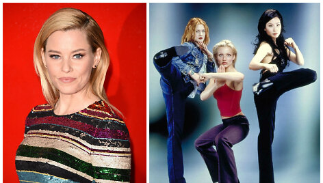 Elizabeth Banks ir &bdquo;Čarlio angeluose&ldquo; 2000 m. vaidinusios Drew Barrymore, Cameron Diaz ir Lucy Liu