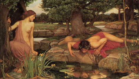 Johno Williamo Waterhouse'o paveikslas &bdquo;Echonė ir Narcizas&ldquo;