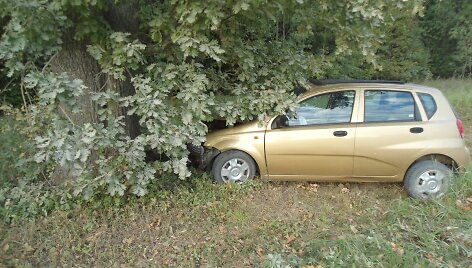 &bdquo;Daewoo&ldquo; trenkėsi į ąžuolą