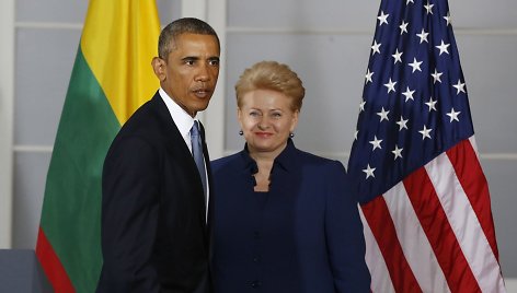 JAV prezidentas Barackas Obama ir Lietuvos prezidentė Dalia Grybauskaitė