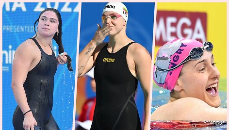 Pusfinalyje greičiausiai plaukė R.Meilutytė (viduryje), B.Pilato (kairėje) ir I.Clark (dešinėje).