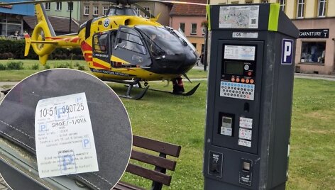 Gelbėtojų sraigtasparnio pilotas nustebino pasiėmęs parkavimo bilietėlį