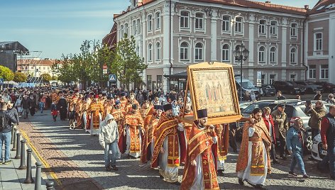 Stačiatikių eisena Vilniaus gatvėmis