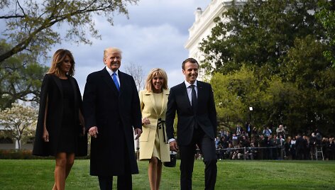 Prancūzijos prezidentas Emmanuelis Macronas atvyko į JAV