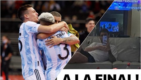 Argentinos salės futbolo rinktinė ir Lionelis Messi.