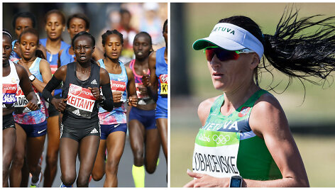 Diana Lobačesvkė ir Mary Keitany (kair.)
