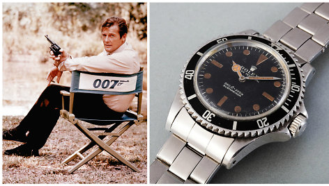 „Rolex“ laikrodis, kurį Rogeris Moore'as dėvėjo vaidindamas Džeimsą Bondą filme „Gyvenk ir leisk mirti“