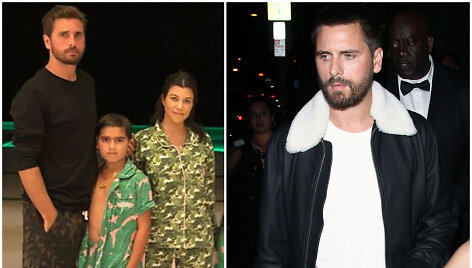 Scottas Disickas ir Kourtney Kardashian su vaikais