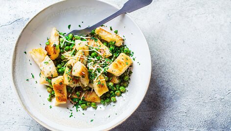 &bdquo;Gnocchi&ldquo;, patiekti su žaliaisiais žirneliais