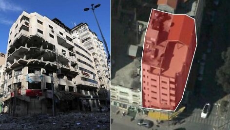 Subombarduotas pastatas, kuriame glaudėsi Hamas programi&scaron;iai
