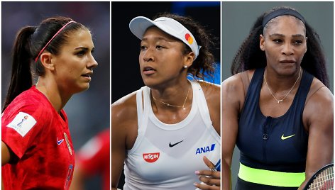 Alex Morgan, Naomi Osaka ir Serena Williams