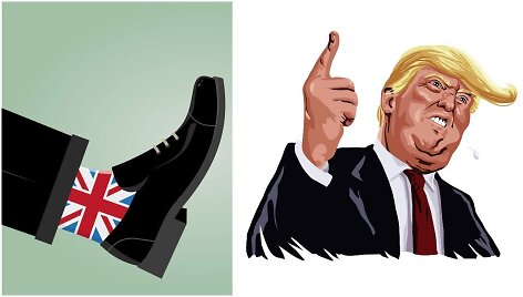 Politinių karikatūrų koliažas