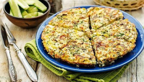 „Frittata“ su cukinijomis ir žalumynais