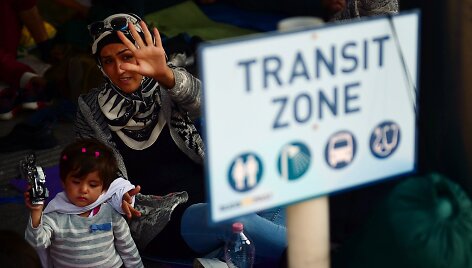 Migrantai Budape&scaron;to geležinkelio stotyje