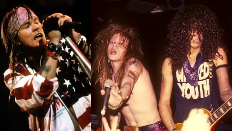 Grupės &bdquo;Guns N' Roses&ldquo; nariai Axlas Rose'as ir Slashas